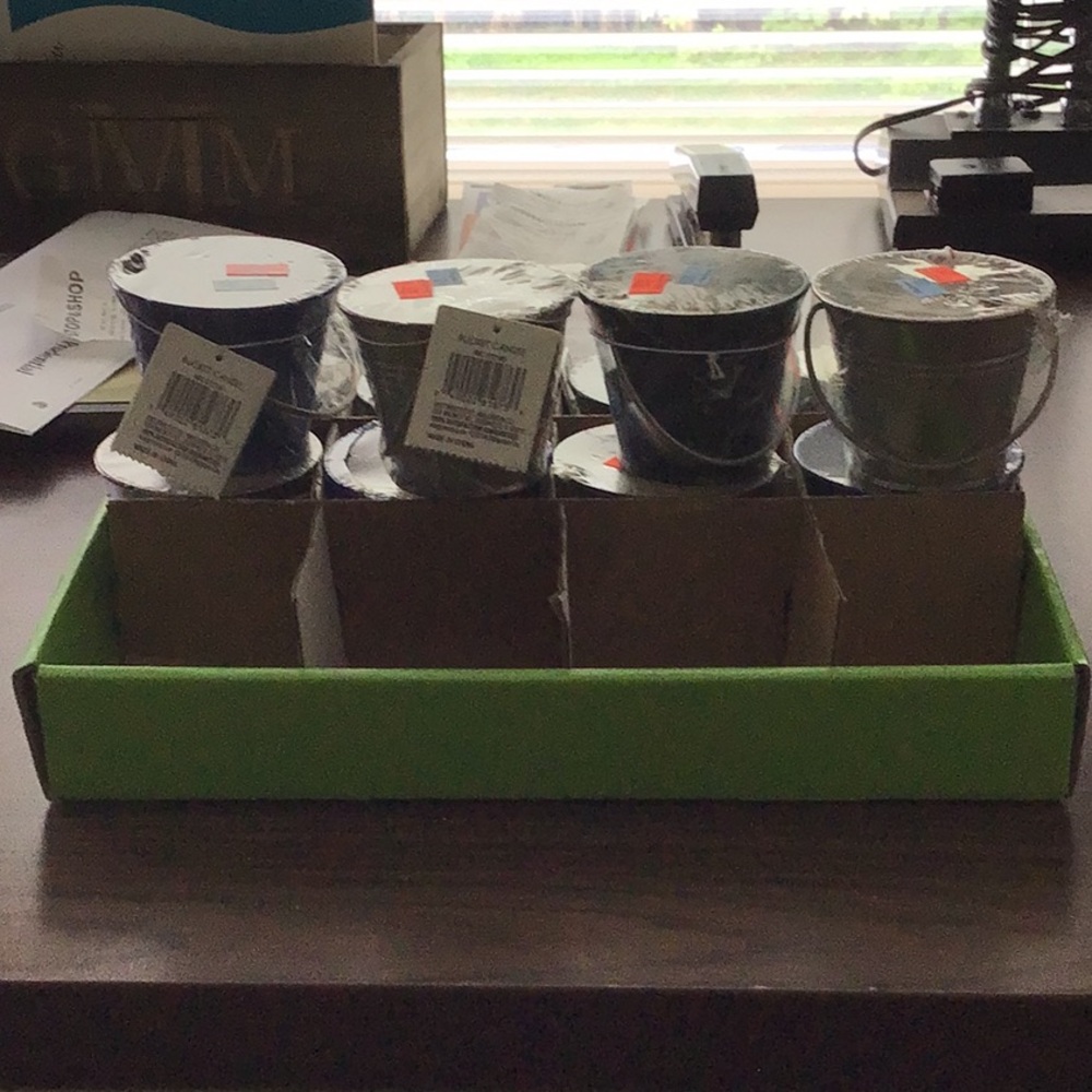 12Metal Bucket Citronella Candles NEW!